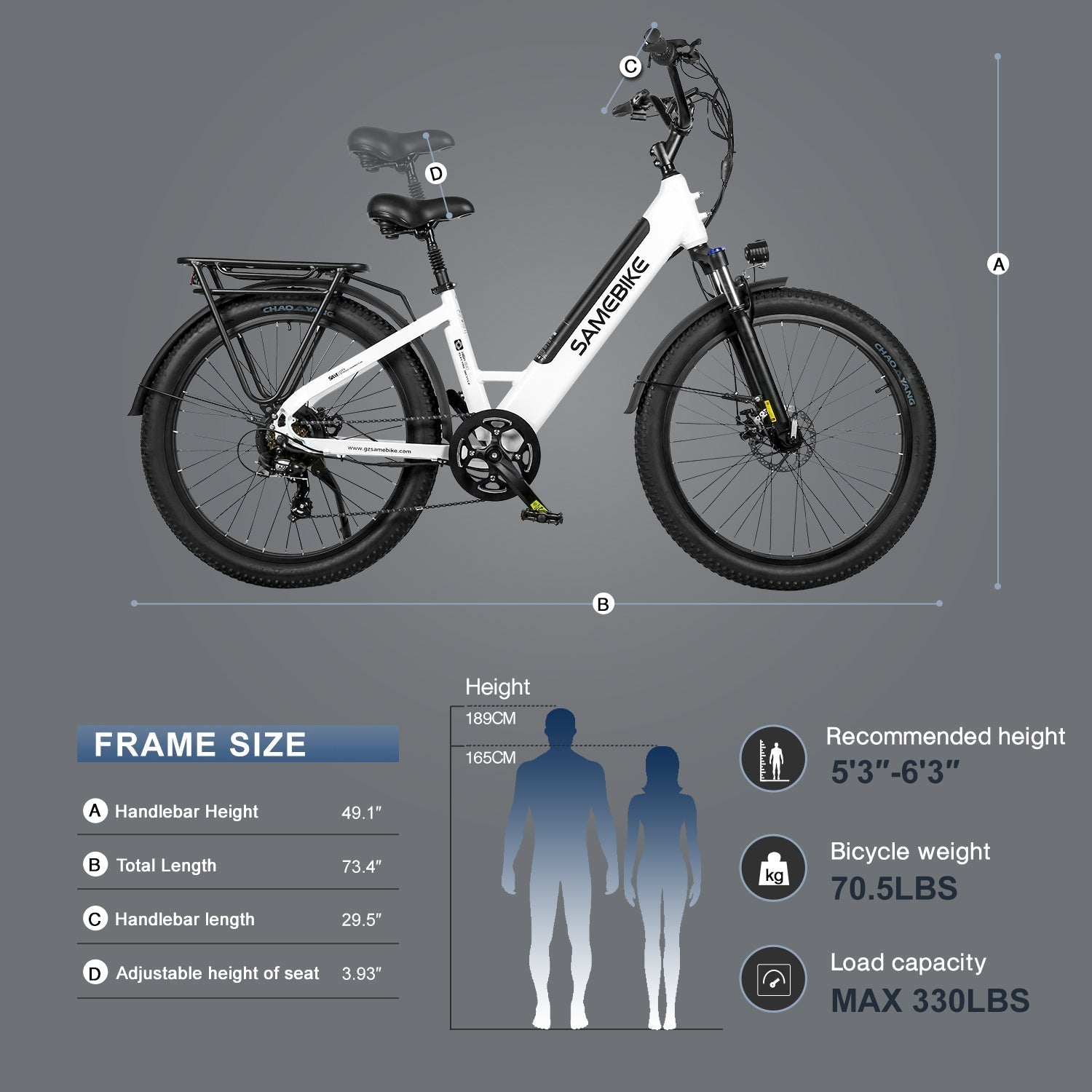 SAMEBIKE RS-A01 Plus 750W  Moteur Vélo électrique Urbain