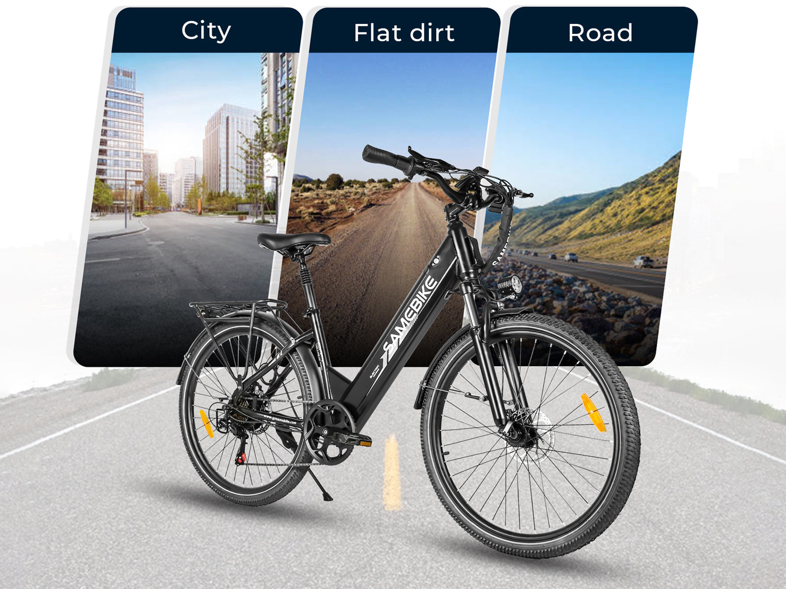 SAMEBIKE RS-A01 Pro | Vélo électrique urbain 36V 15Ah confortable