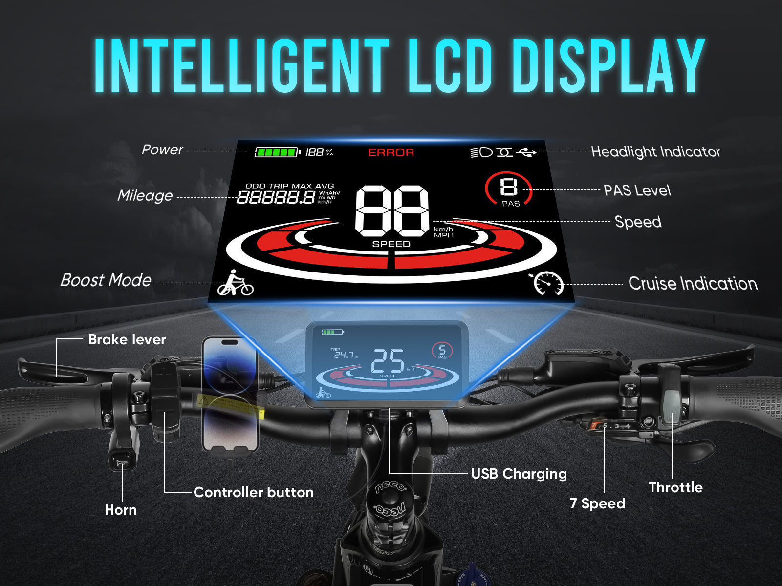 SAMEBIKE LO26 Plus 1000W | Vélo électrique tout-terrain 48V 15Ah