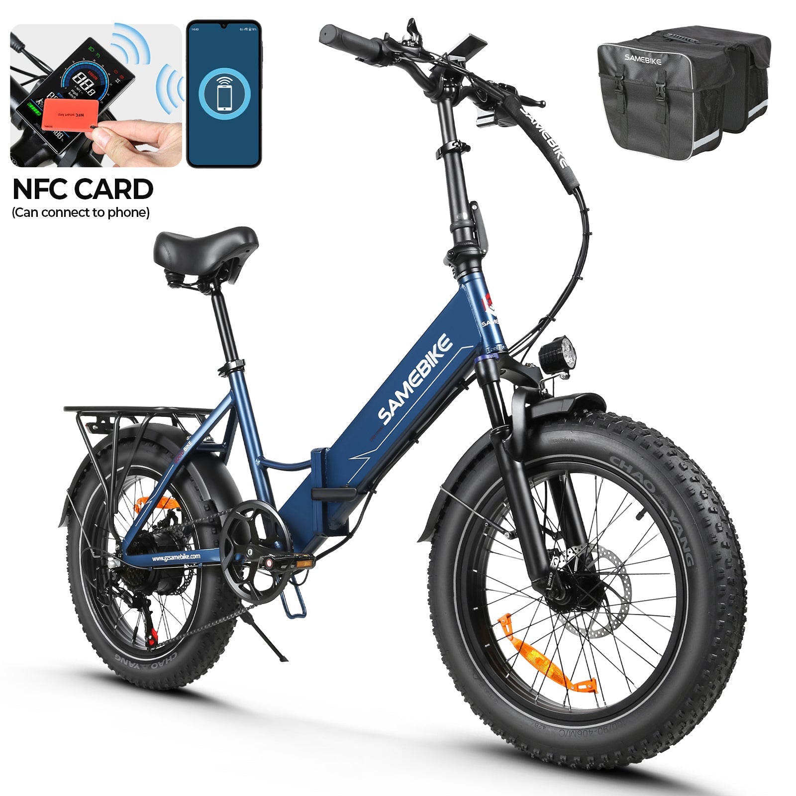 SAMEBIKE LOTDM200-II 750W Moteur Pneus larges Vélo électrique pliant 20"