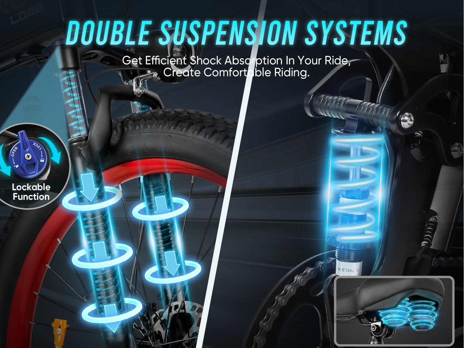 SAMEBIKE LO26 Plus 1000W | Vélo électrique tout-terrain 48V 15Ah