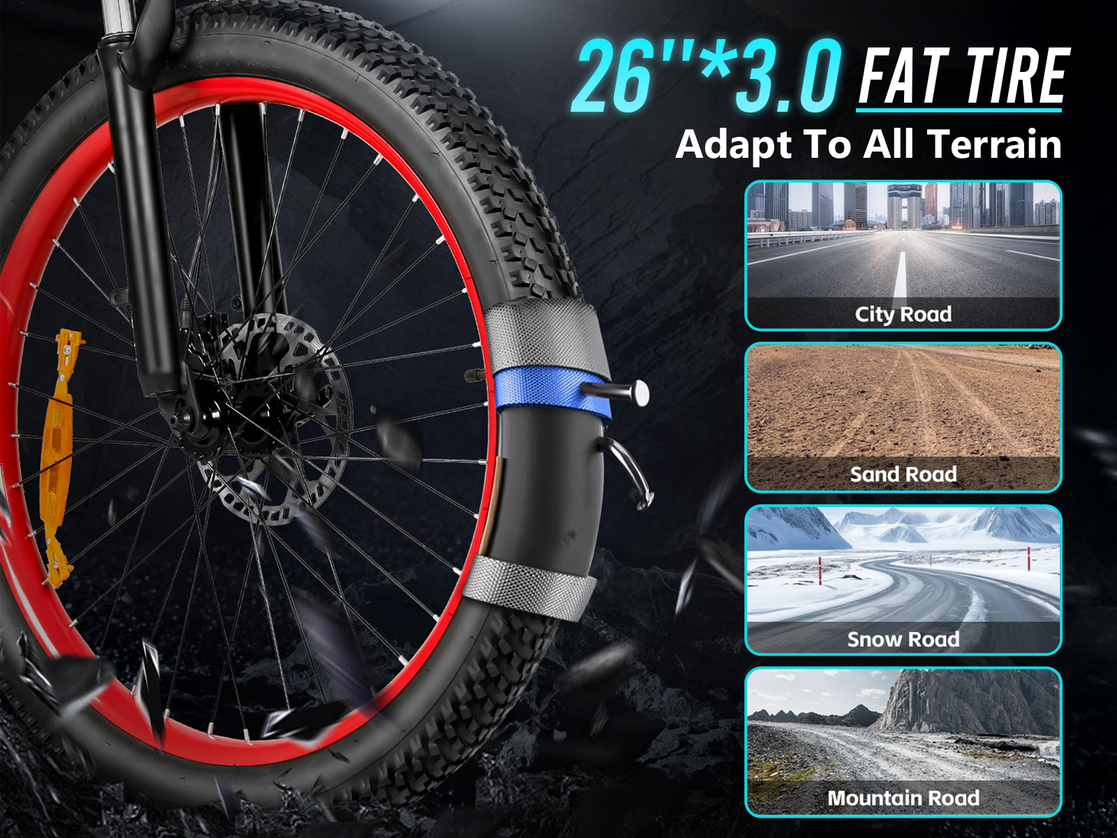 SAMEBIKE LO26 Plus 1000W | Vélo électrique tout-terrain 48V 15Ah