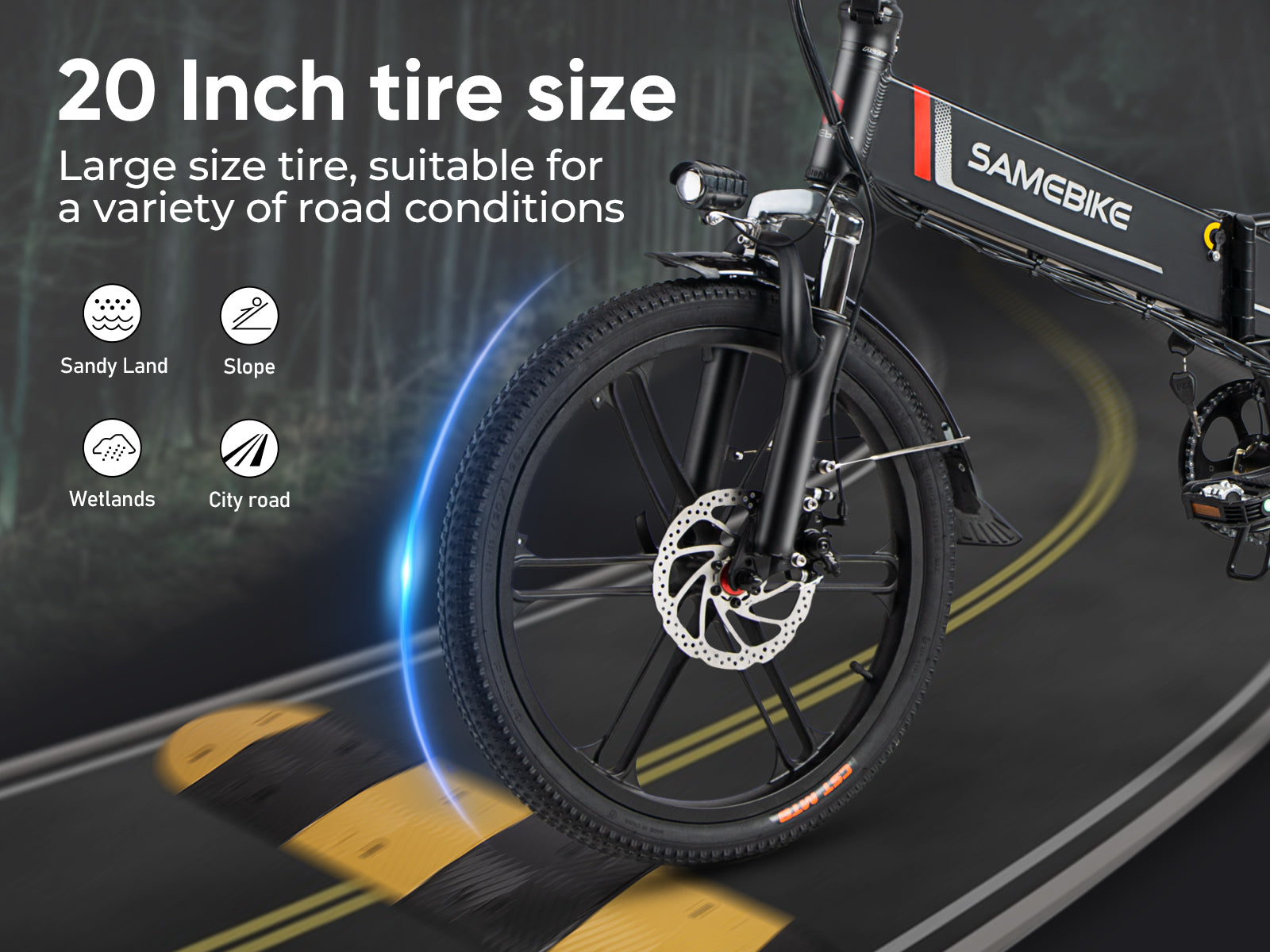 SAMEBIKE 20LVXD30-II 350W Moteur Vélo électrique Pliant
