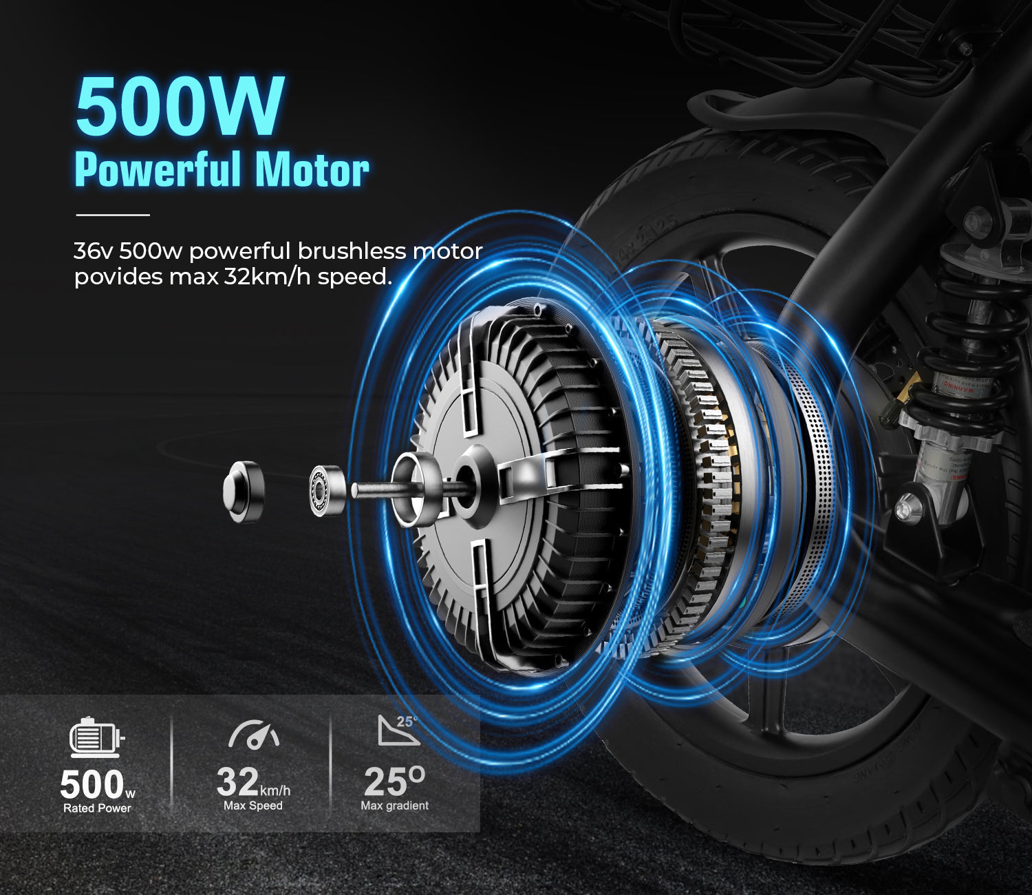 SAMEBIKE SM-C02 | Trottinette électrique pliante 500W 36V 13Ah