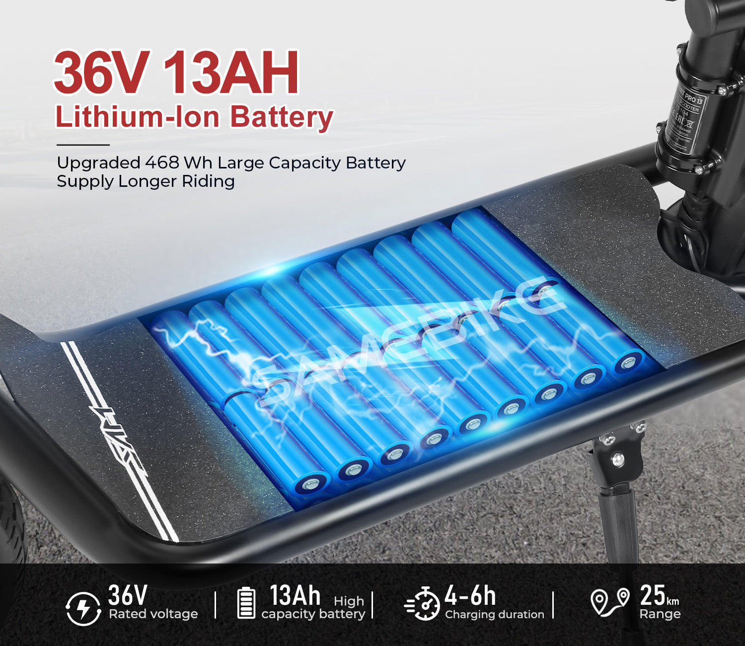 SAMEBIKE SM-C02 | Trottinette électrique pliante 500W 36V 13Ah