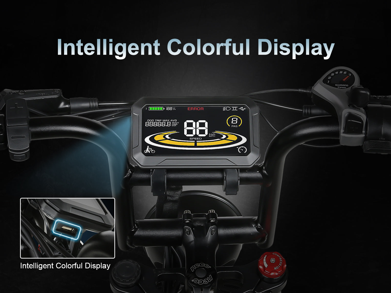 SAMEBIKE RS-A02 1200W Moteur VTT électrique Pliant Tout-terrain