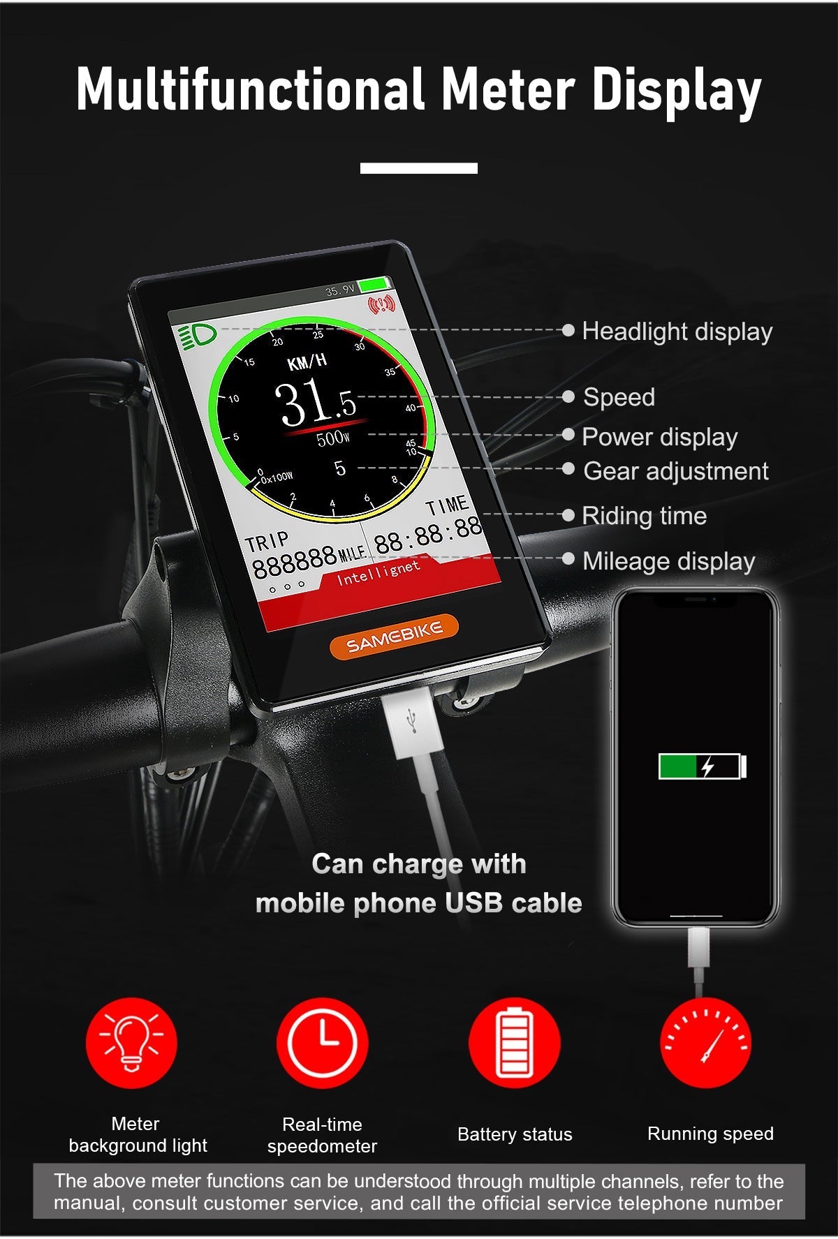 SAMEBIKE LO26-II-YD 900W | Vélo électrique pliant 48V 14Ah