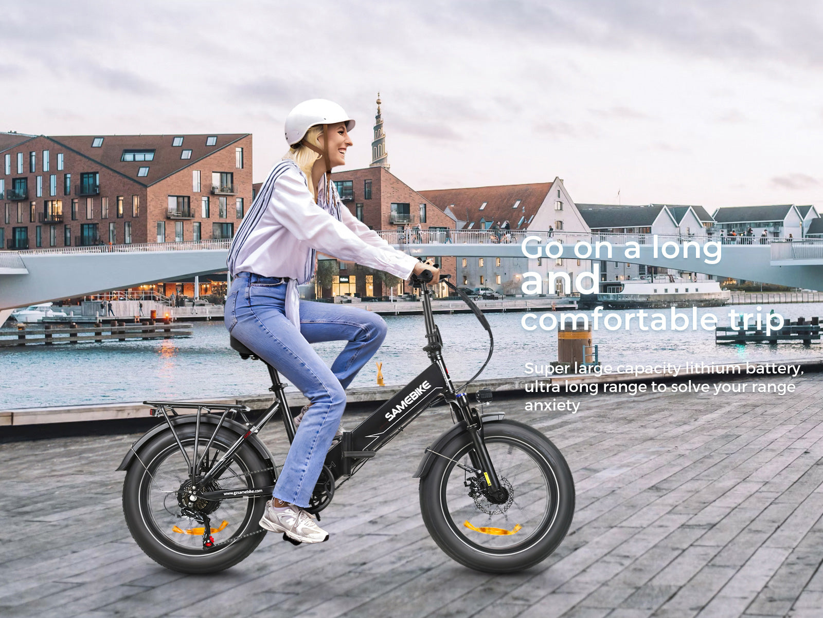 SAMEBIKE LOTDM200-II 750W Moteur Pneus larges Vélo électrique pliant 20"