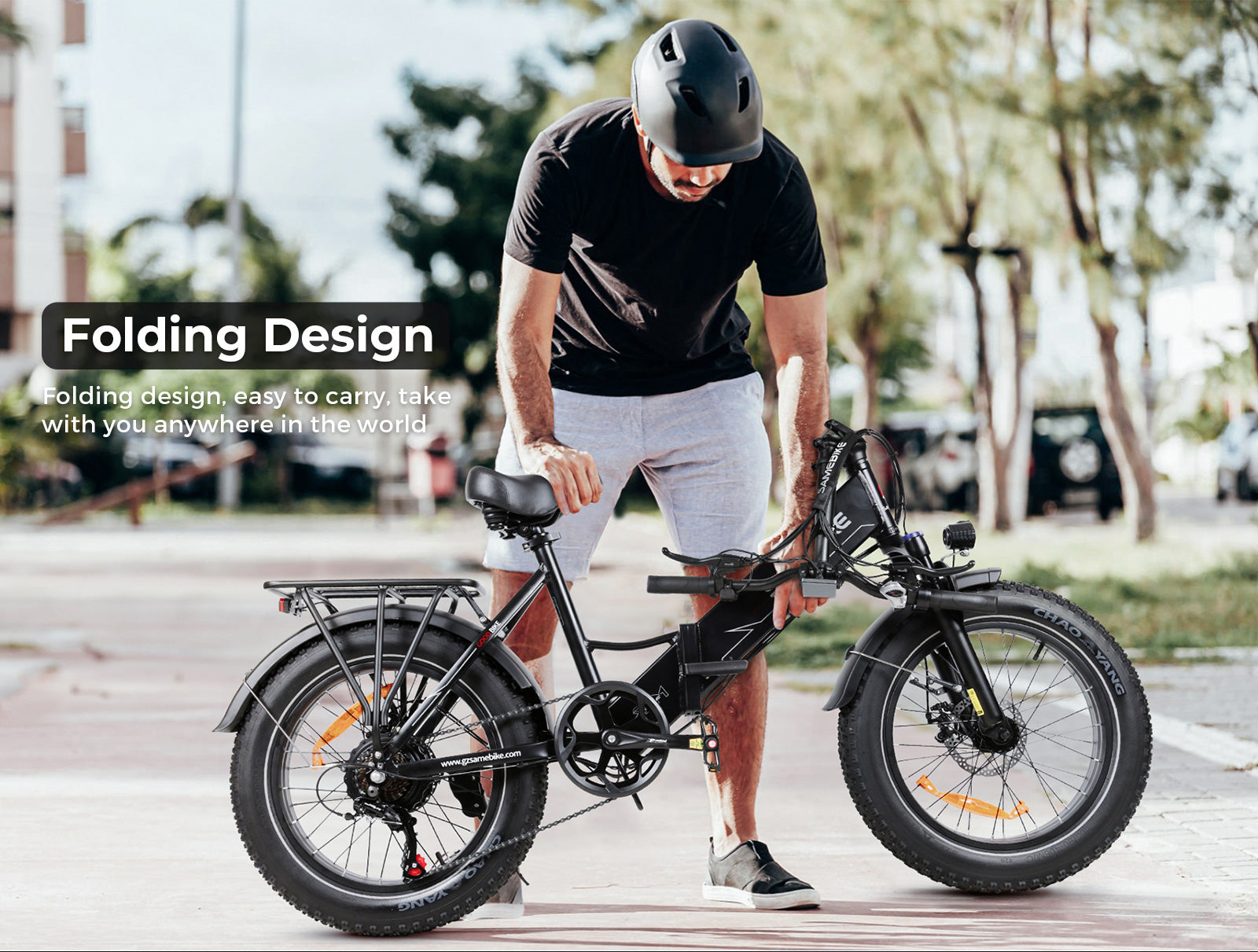 SAMEBIKE LOTDM200-II 750W Moteur Pneus larges Vélo électrique pliant 20"