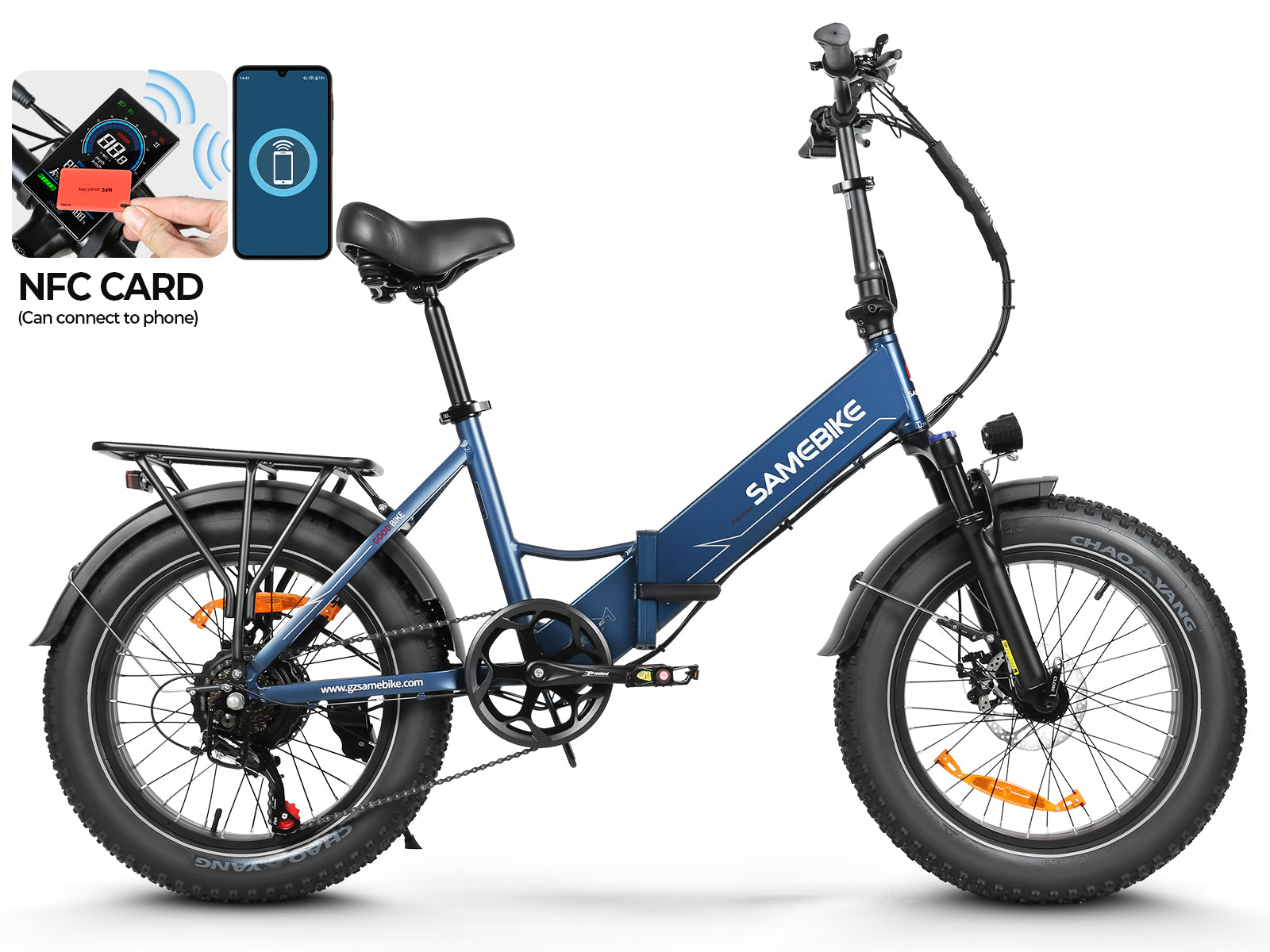 SAMEBIKE LOTDM200-II 750W Moteur Pneus larges Vélo électrique pliant 20"