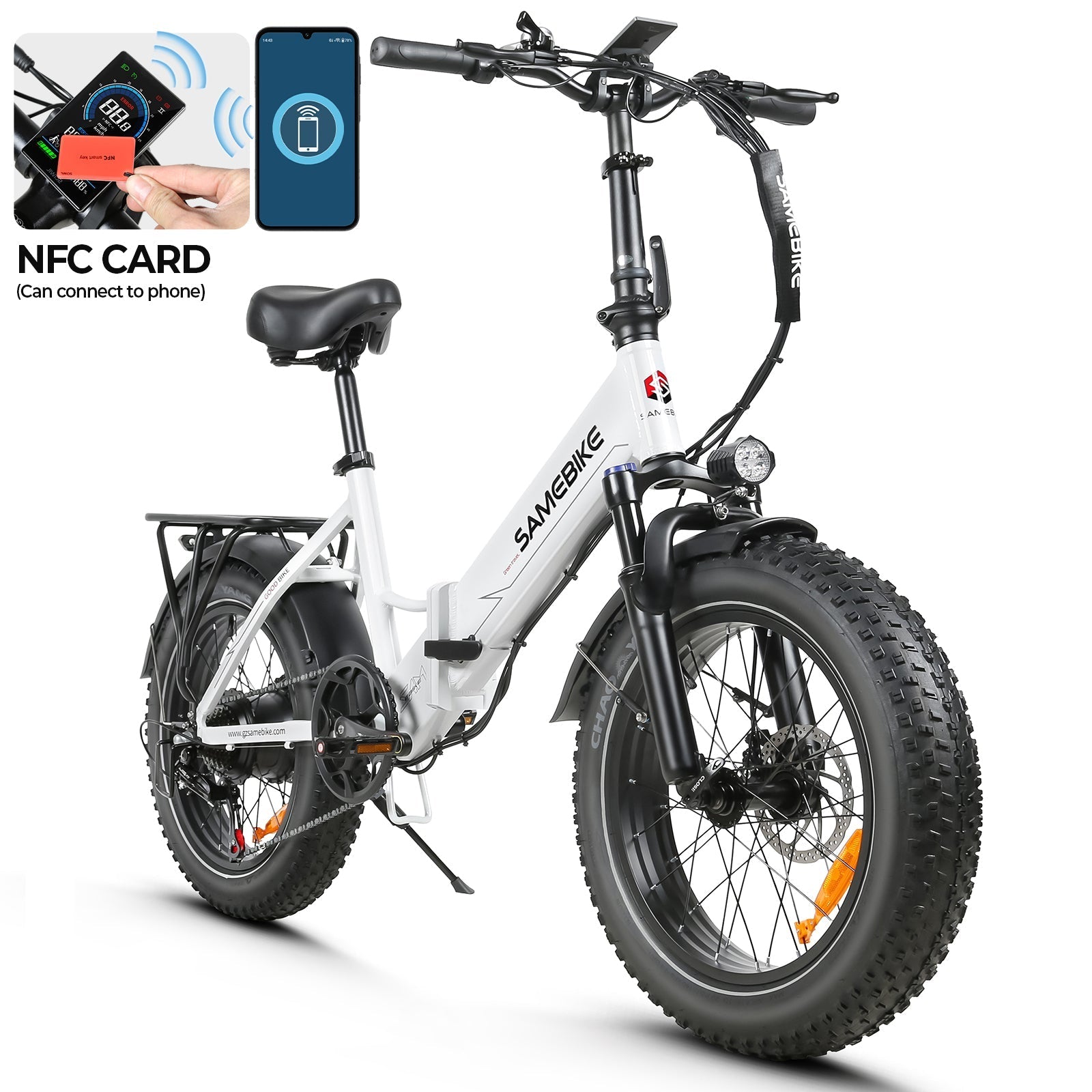 SAMEBIKE LOTDM200-II 750W Moteur Pneus larges Vélo électrique pliant 20"