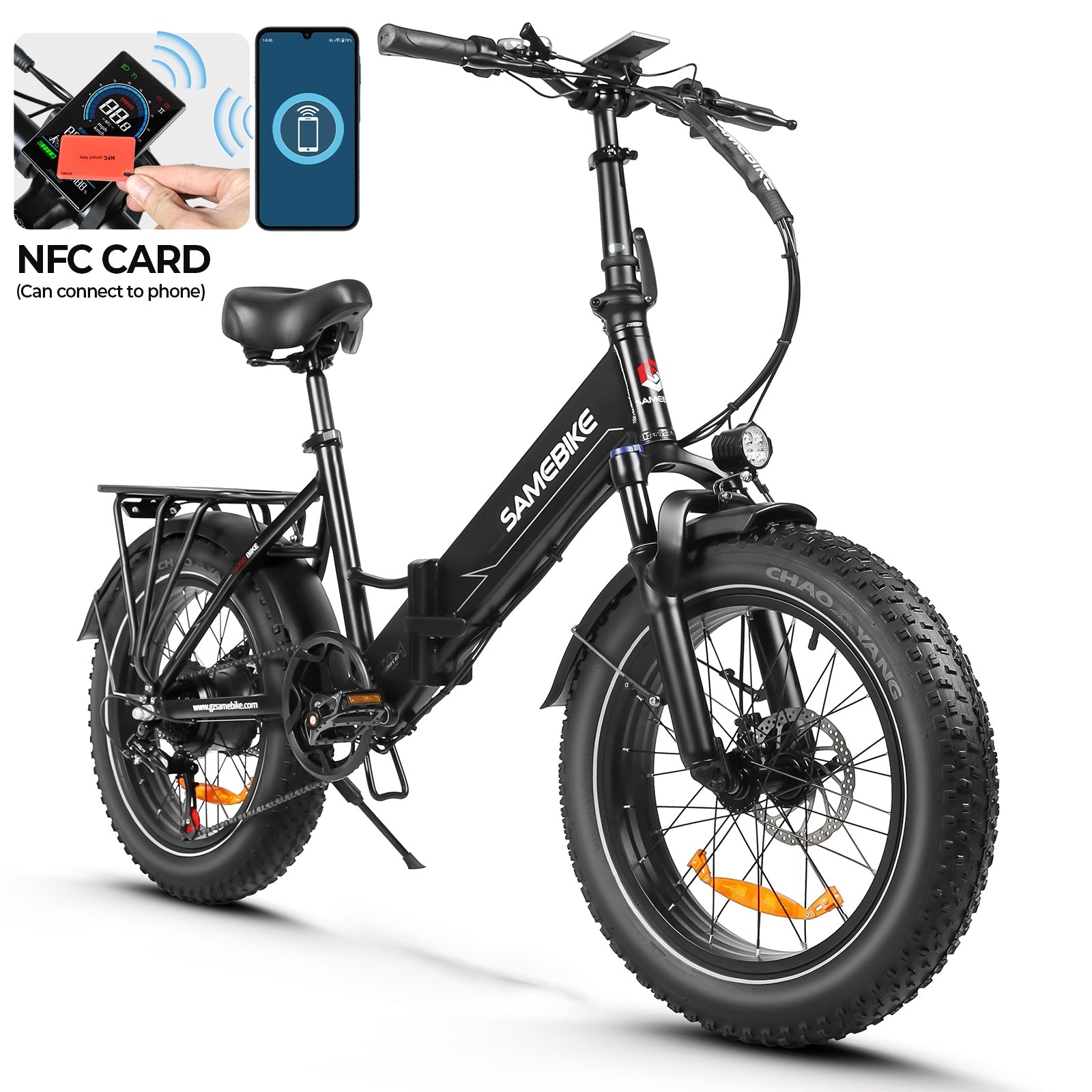 SAMEBIKE LOTDM200-II 750W Moteur Pneus larges Vélo électrique pliant 20"