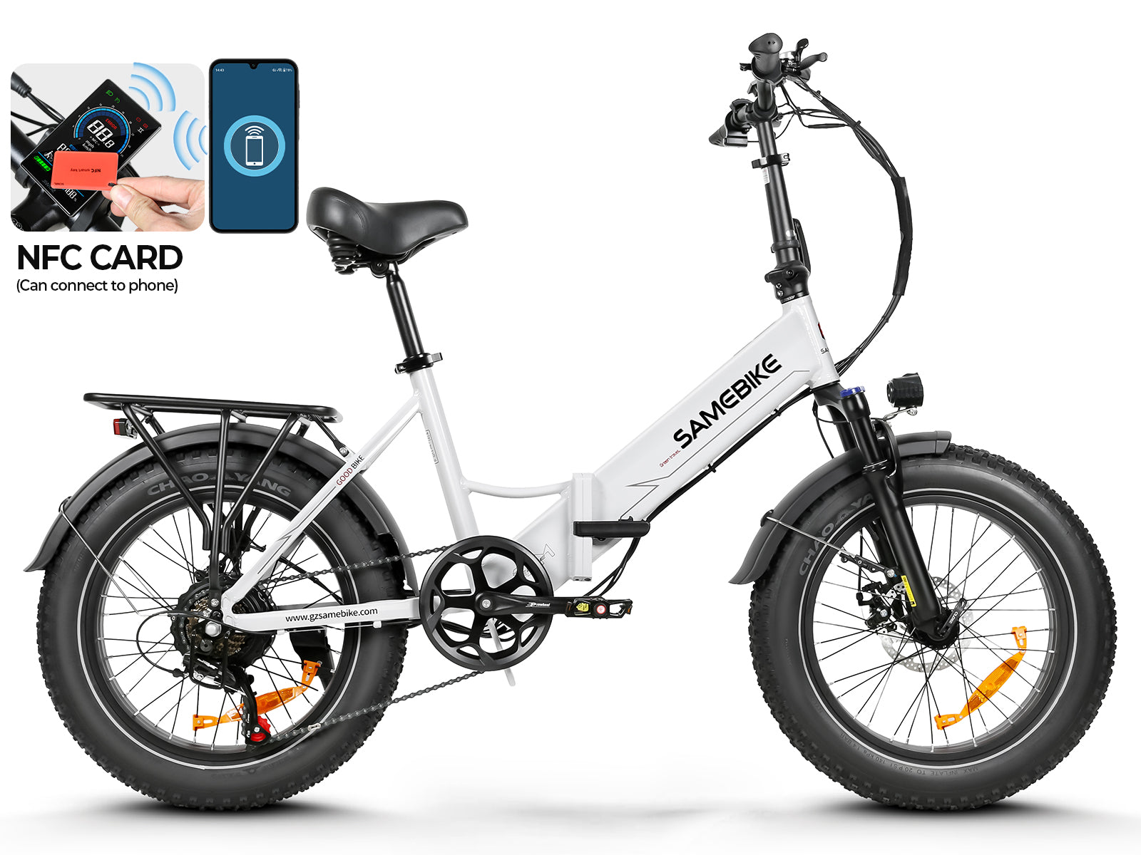 SAMEBIKE LOTDM200-II 750W Moteur Pneus larges Vélo électrique pliant 20"