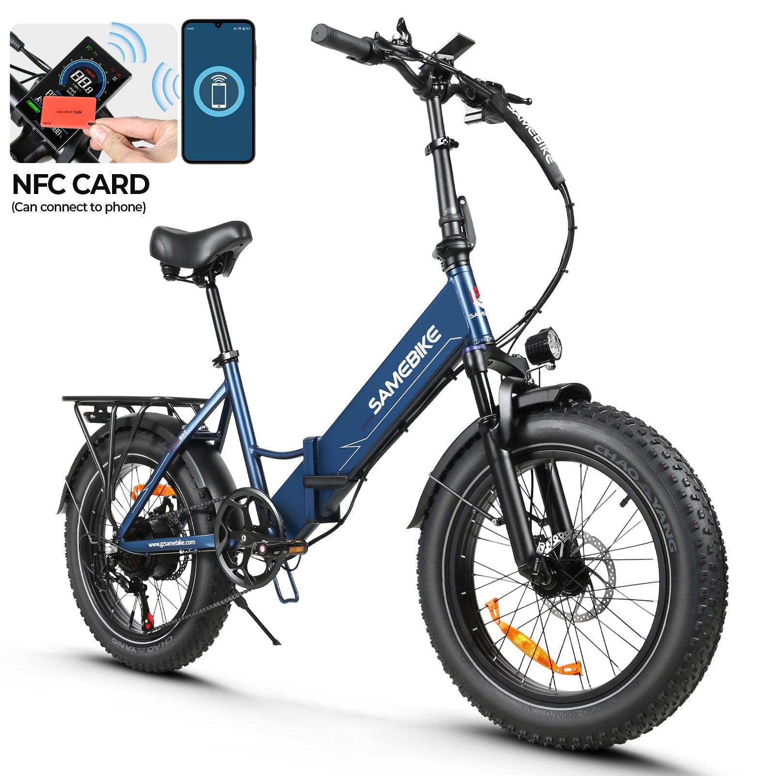 SAMEBIKE LOTDM200-II 750W Moteur Pneus larges Vélo électrique pliant 20"