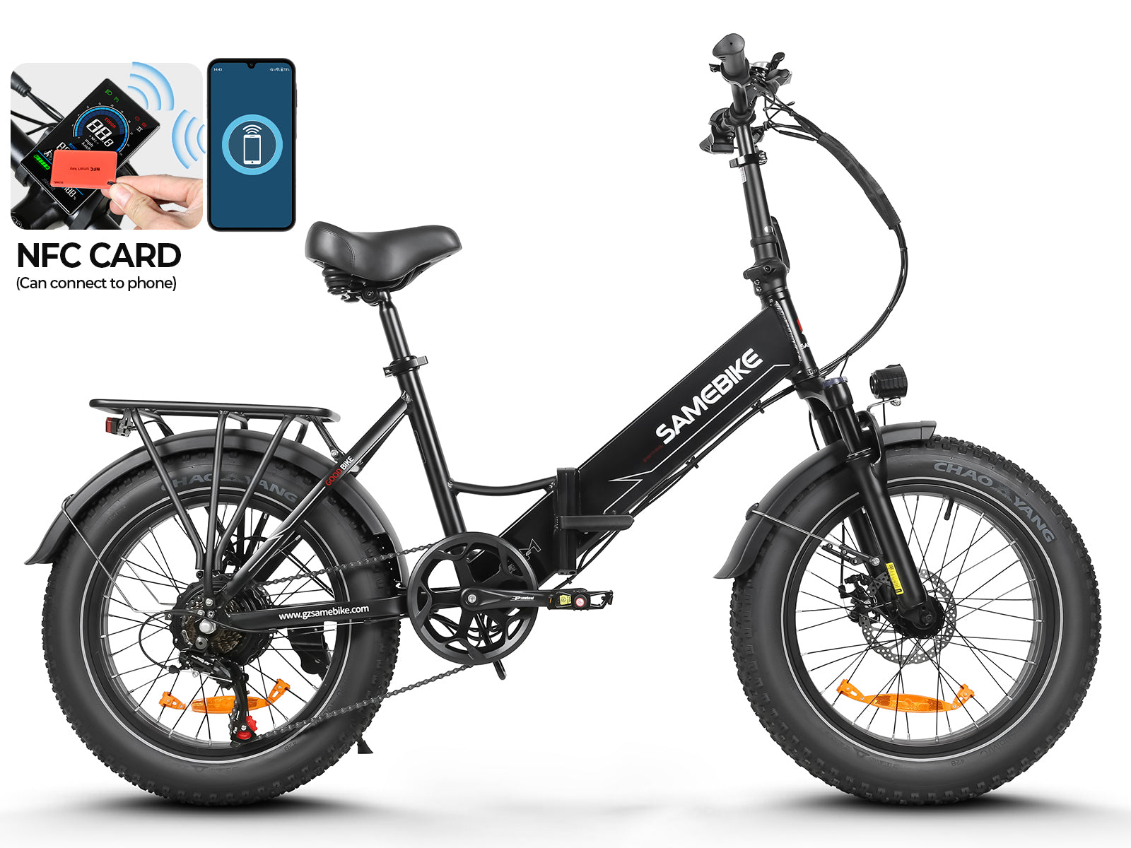 SAMEBIKE LOTDM200-II 750W Moteur Pneus larges Vélo électrique pliant 20"
