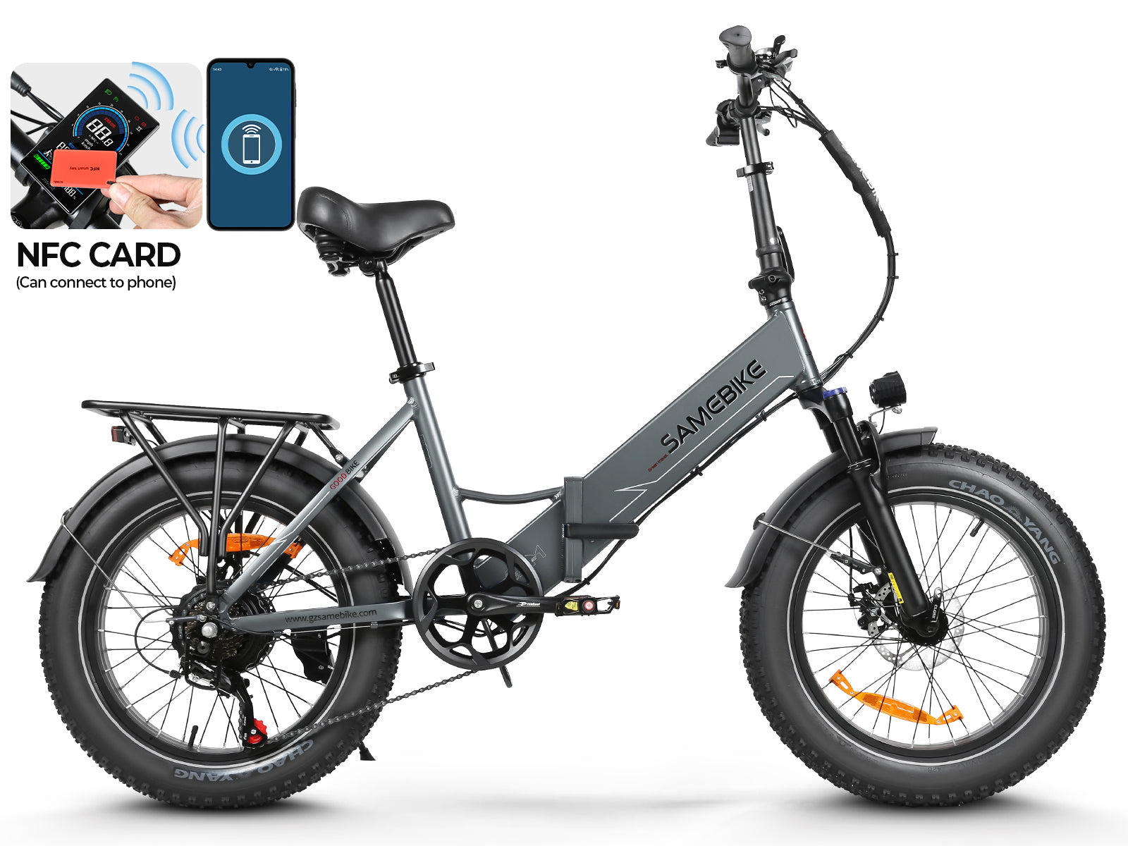SAMEBIKE LOTDM200-II 750W Moteur Pneus larges Vélo électrique pliant 20"