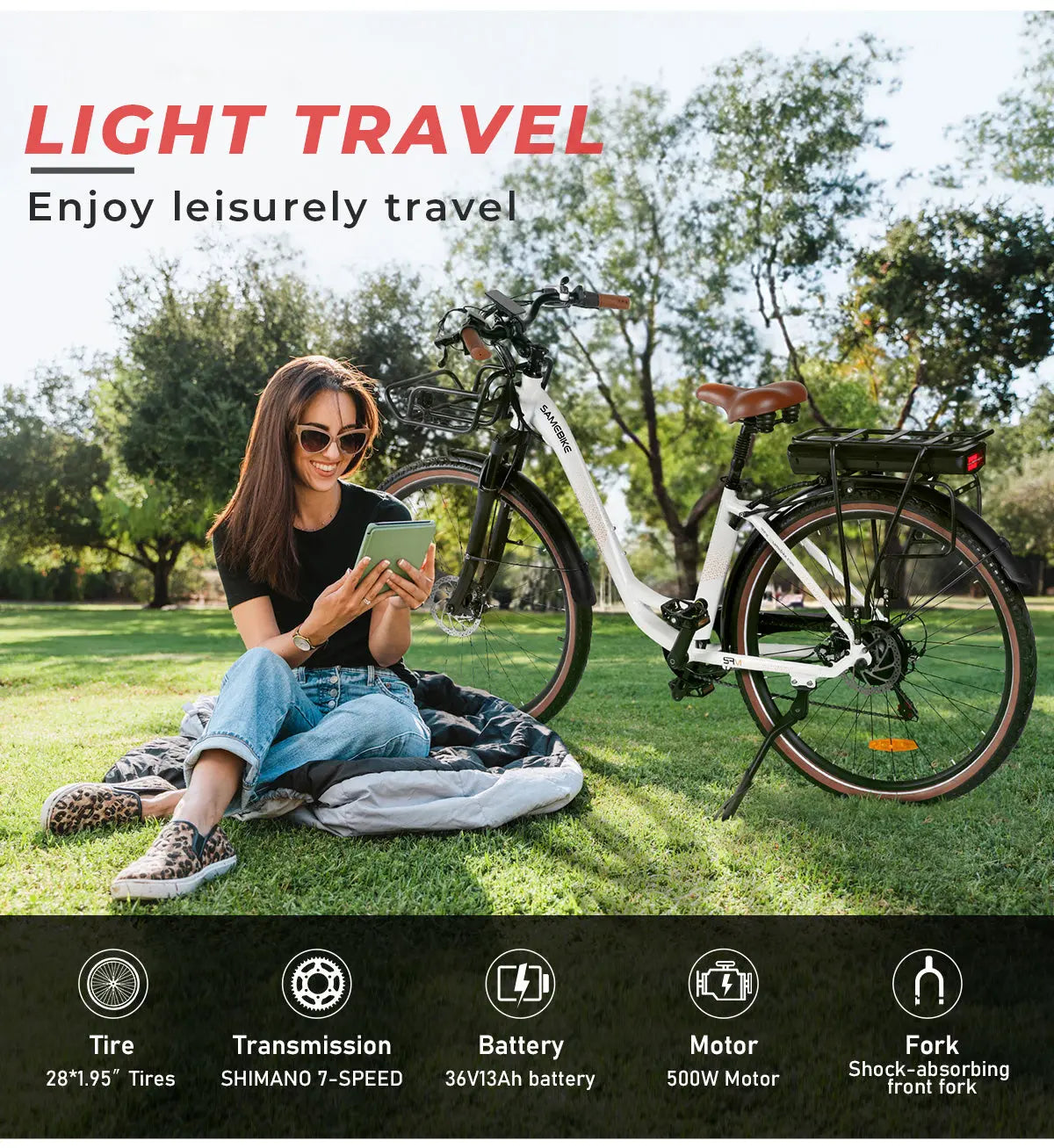 SAMEBIKE RS-A07 500W | Vélo électrique urbain 36V 13Ah