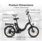 SAMEBIKE CY20 350W Moteur Vélo électrique Portable/Pliable 20"