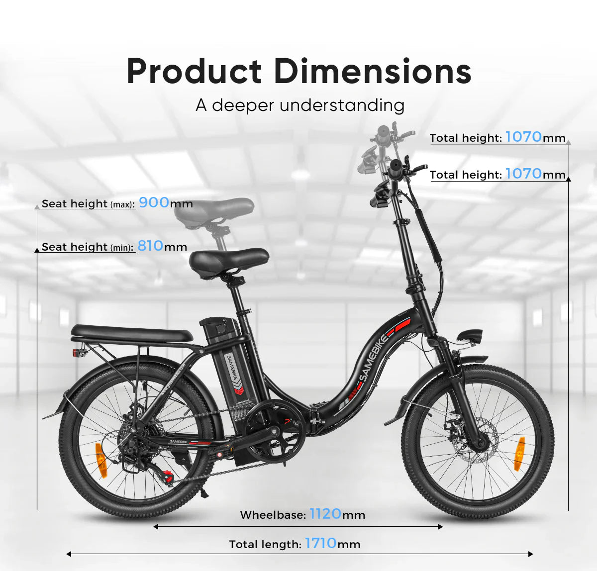 SAMEBIKE CY20 350W Moteur Vélo électrique Portable/Pliable 20"