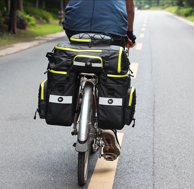 Borsa da bicicletta 3 in 1 multifunzionale, impermeabile, 65L