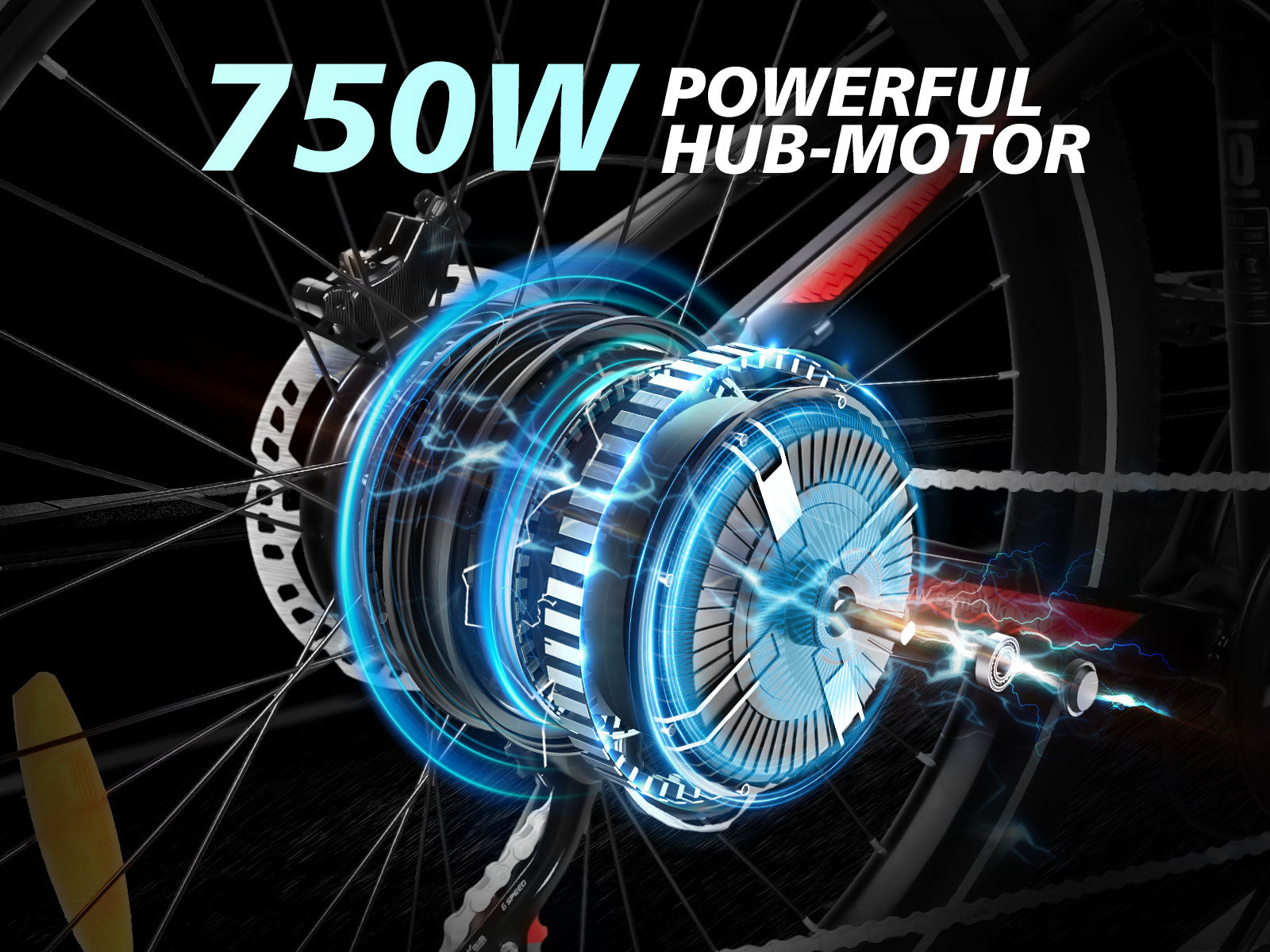 SAMEBIKE XD26-II 750W | Vélo électrique hybride 48V 15Ah